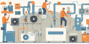 A contractor reviewing local SEO performance data on a laptop at a job site office